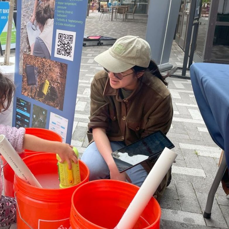 Me running a water quality monitoring station at the KID Museum in Bethesda